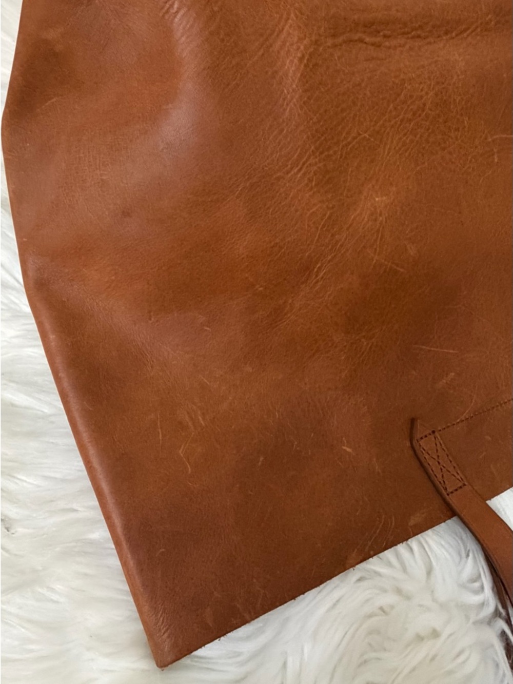 Madewell Brown Leather Tote - Classic Cognac Carryall - Picture 8 of 10